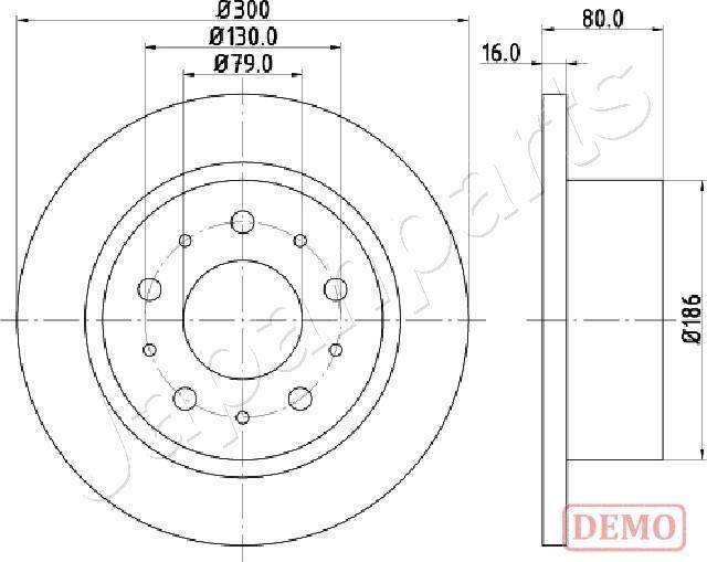 Japanparts DP-0217C - Bremsscheibe alexcarstop-ersatzteile.com