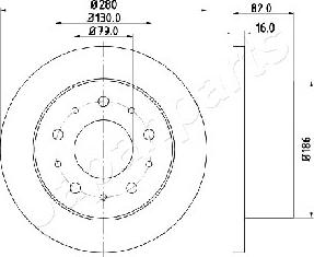 Japanparts DP-0230 - Bremsscheibe alexcarstop-ersatzteile.com