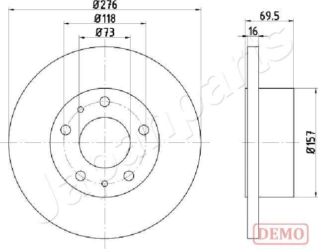 Japanparts DP-0223C - Bremsscheibe alexcarstop-ersatzteile.com