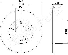 Japanparts DP-0223 - Bremsscheibe alexcarstop-ersatzteile.com