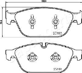 Japanparts PA-0930AF - Bremsbelagsatz, Scheibenbremse alexcarstop-ersatzteile.com