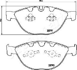 Japanparts PA-0122AF - Bremsbelagsatz, Scheibenbremse alexcarstop-ersatzteile.com