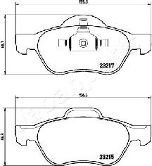 Japanparts PA-0709AF - Bremsbelagsatz, Scheibenbremse alexcarstop-ersatzteile.com