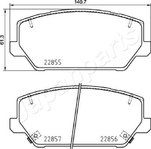 Japanparts PA-H28AF - Bremsbelagsatz, Scheibenbremse alexcarstop-ersatzteile.com