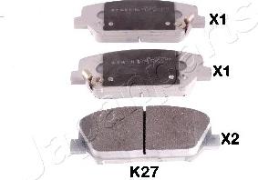 Japanparts PA-K27AF - Bremsbelagsatz, Scheibenbremse alexcarstop-ersatzteile.com