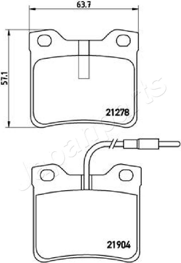 Japanparts PP-0527AF - Bremsbelagsatz, Scheibenbremse alexcarstop-ersatzteile.com