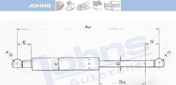 Johns 55 53 95-92 - Gasfeder, Koffer / Laderaum alexcarstop-ersatzteile.com