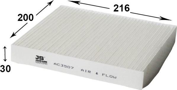 JS Asakashi AC3507 - Filter, Innenraumluft alexcarstop-ersatzteile.com