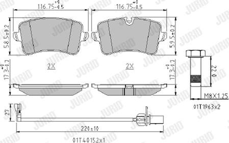 Jurid 573428J - Bremsbelagsatz, Scheibenbremse alexcarstop-ersatzteile.com