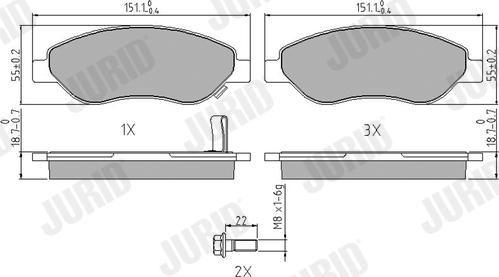 Jurid 573205J - Bremsbelagsatz, Scheibenbremse alexcarstop-ersatzteile.com