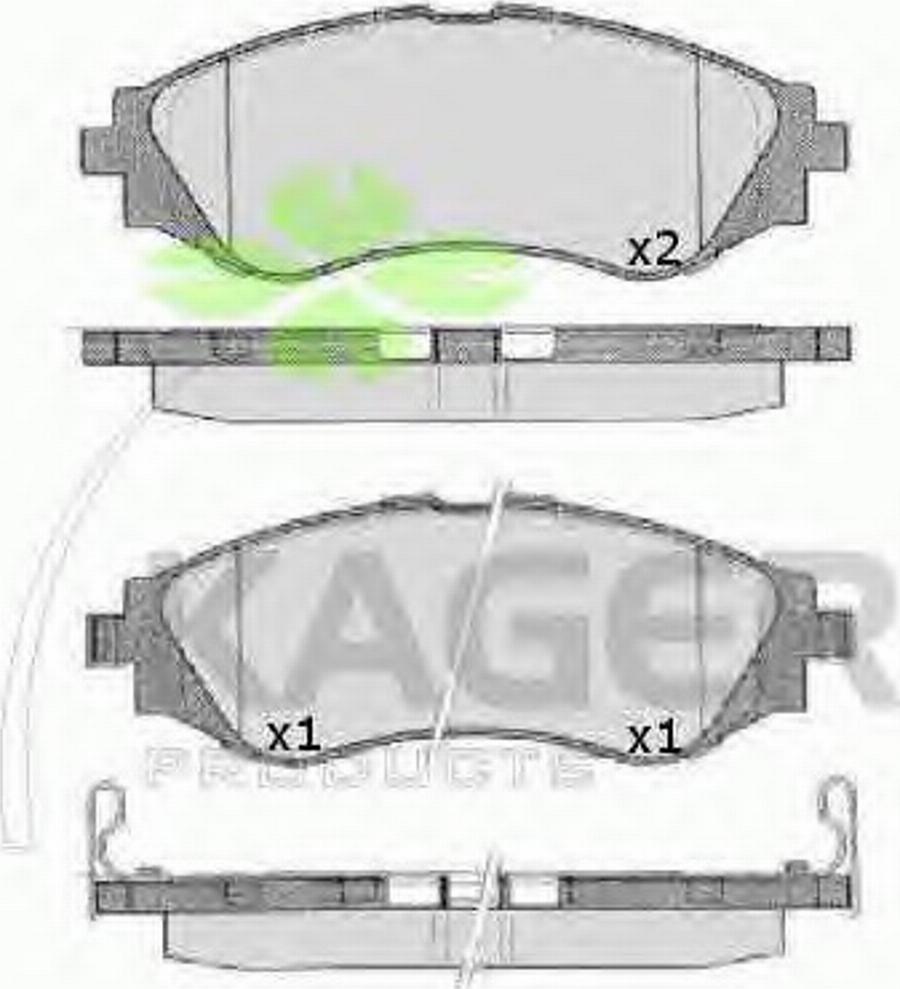 Kager 35-0134 - Bremsbelagsatz, Scheibenbremse alexcarstop-ersatzteile.com