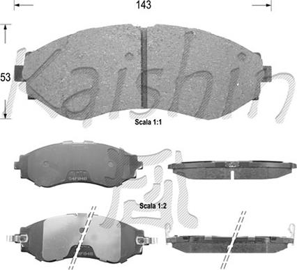 Kaishin FK11124 - Bremsbelagsatz, Scheibenbremse alexcarstop-ersatzteile.com