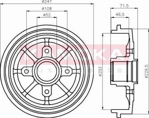 Kamoka 104053 - Bremstrommel alexcarstop-ersatzteile.com