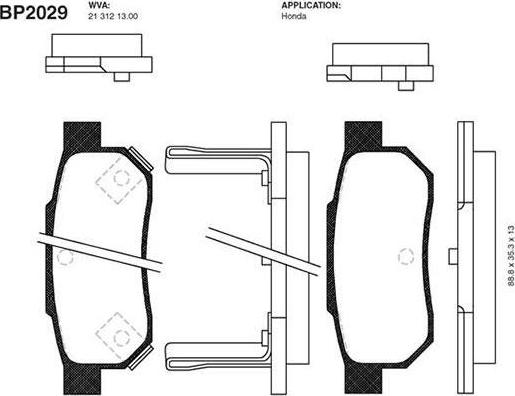 Kavo Parts BP-2029 - Bremsbelagsatz, Scheibenbremse alexcarstop-ersatzteile.com