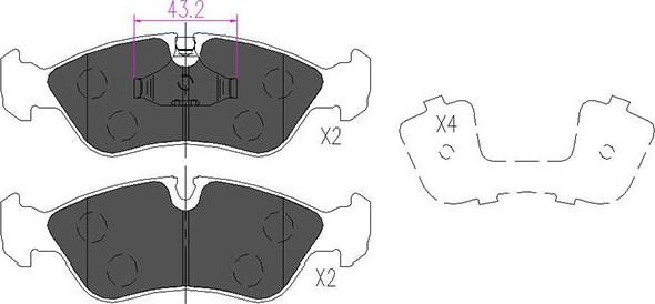 Kavo Parts KBP-1004 - Bremsbelagsatz, Scheibenbremse alexcarstop-ersatzteile.com