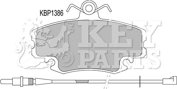 Key Parts KBP1386 - Bremsbelagsatz, Scheibenbremse alexcarstop-ersatzteile.com