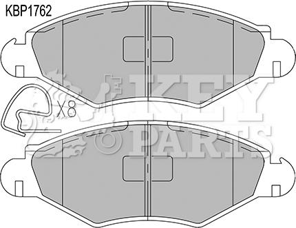 Key Parts KBP1762 - Bremsbelagsatz, Scheibenbremse alexcarstop-ersatzteile.com