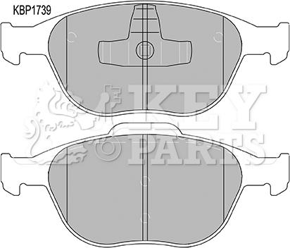 Key Parts KBP1739 - Bremsbelagsatz, Scheibenbremse alexcarstop-ersatzteile.com