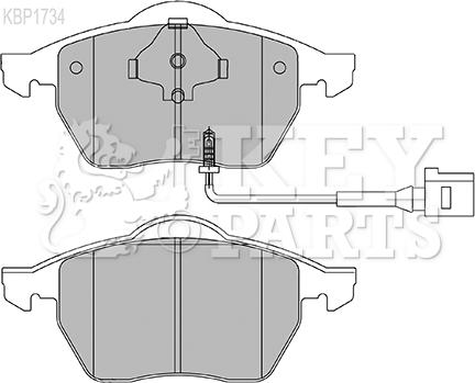 Key Parts KBP1734 - Bremsbelagsatz, Scheibenbremse alexcarstop-ersatzteile.com