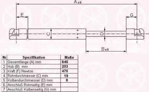 Klokkerholm 50327102 - Gasfeder, Koffer / Laderaum alexcarstop-ersatzteile.com