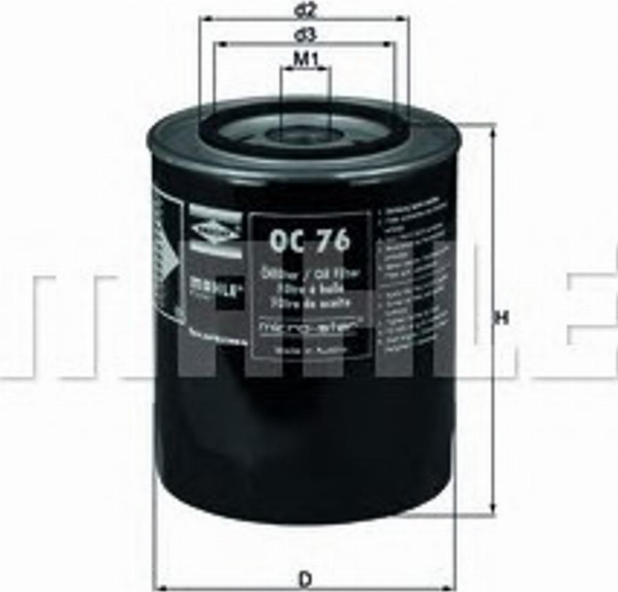 KNECHT OC 76 - Ölfilter alexcarstop-ersatzteile.com