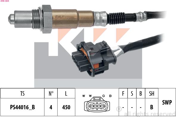 KW 498 384 - Lambdasonde alexcarstop-ersatzteile.com