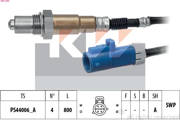 KW 498 299 - Lambdasonde alexcarstop-ersatzteile.com