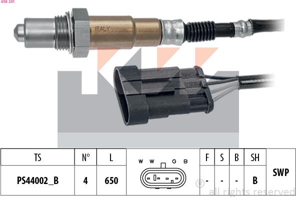 KW 498 241 - Lambdasonde alexcarstop-ersatzteile.com