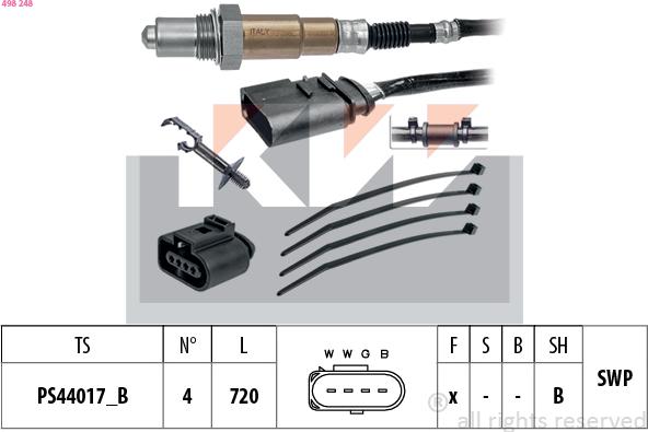 KW 498 248 - Lambdasonde alexcarstop-ersatzteile.com