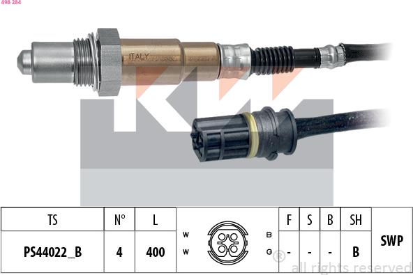 KW 498 284 - Lambdasonde alexcarstop-ersatzteile.com