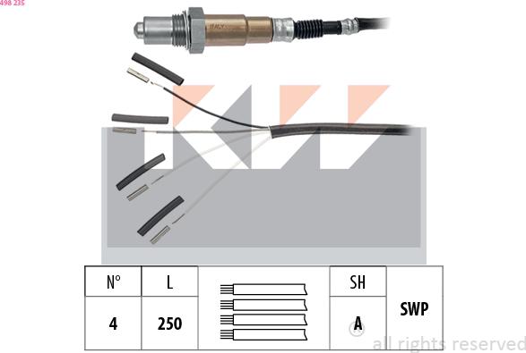 KW 498 235 - Lambdasonde alexcarstop-ersatzteile.com