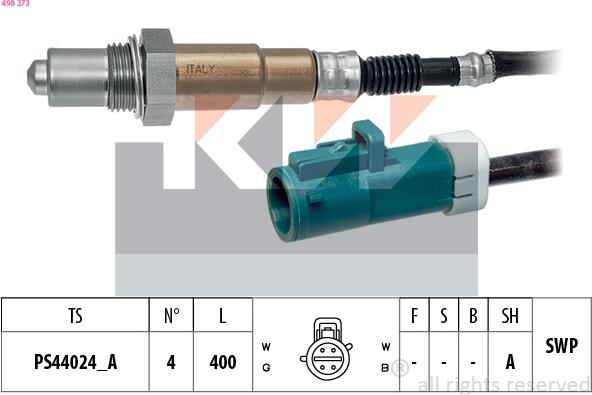 KW 498 273 - Lambdasonde alexcarstop-ersatzteile.com