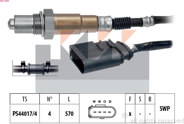 KW 497 600 - Lambdasonde alexcarstop-ersatzteile.com