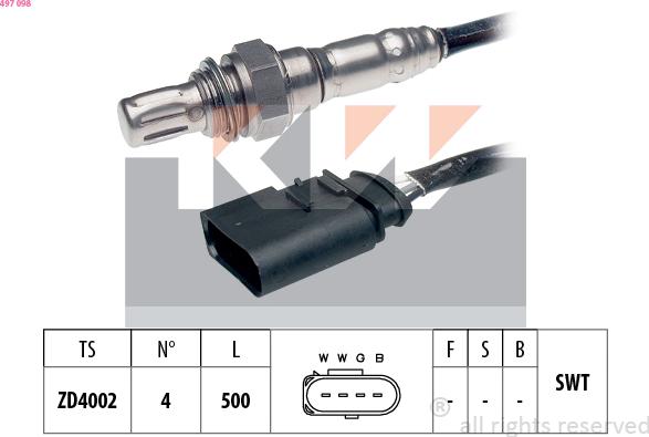 KW 497 098 - Lambdasonde alexcarstop-ersatzteile.com