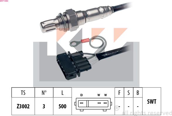 KW 497 043 - Lambdasonde alexcarstop-ersatzteile.com