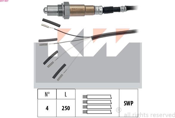 KW 497 007 - Lambdasonde alexcarstop-ersatzteile.com