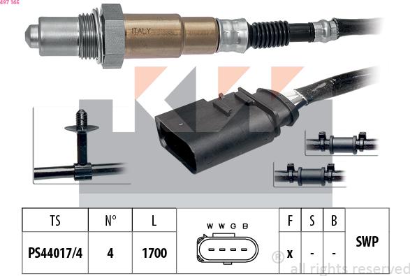 KW 497 165 - Lambdasonde alexcarstop-ersatzteile.com