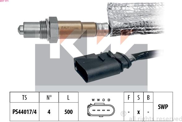 KW 497 171 - Lambdasonde alexcarstop-ersatzteile.com