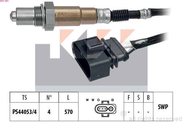 KW 497 301 - Lambdasonde alexcarstop-ersatzteile.com