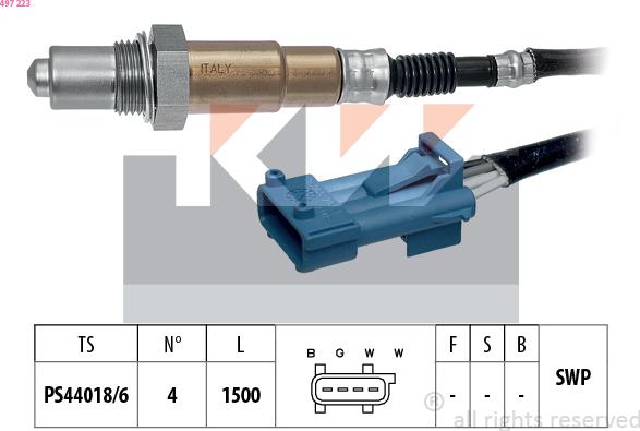 KW 497 223 - Lambdasonde alexcarstop-ersatzteile.com