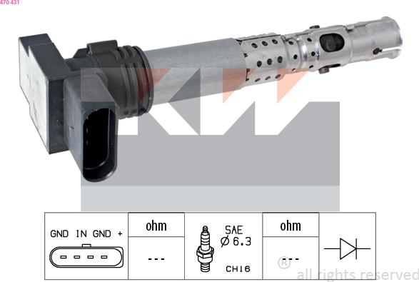 KW 470 431 - Zündspule alexcarstop-ersatzteile.com