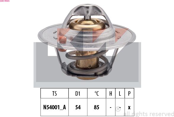 KW 580 994S - Thermostat, Kühlmittel alexcarstop-ersatzteile.com