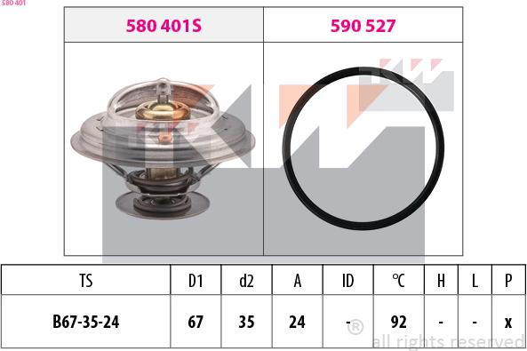 KW 580 401 - Thermostat, Kühlmittel alexcarstop-ersatzteile.com