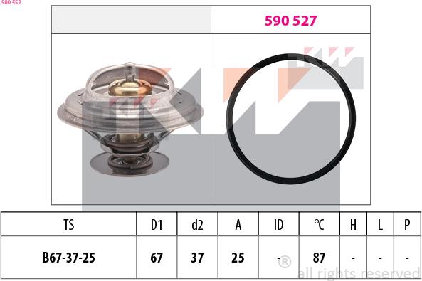 KW 580 552 - Thermostat, Kühlmittel alexcarstop-ersatzteile.com