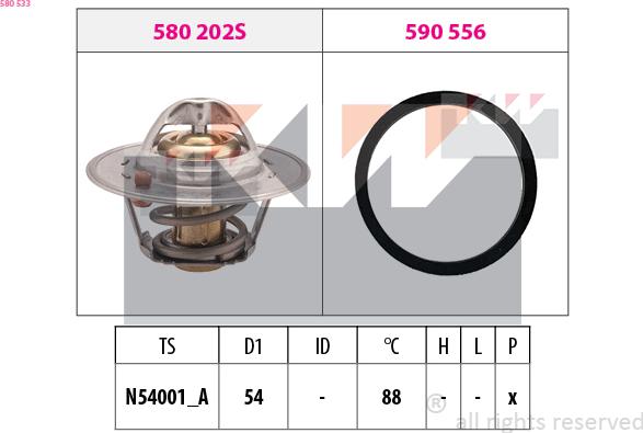 KW 580 533 - Thermostat, Kühlmittel alexcarstop-ersatzteile.com