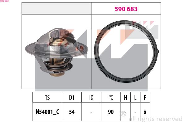 KW 580 802 - Thermostat, Kühlmittel alexcarstop-ersatzteile.com