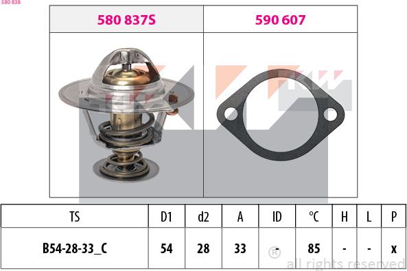 KW 580 838 - Thermostat, Kühlmittel alexcarstop-ersatzteile.com