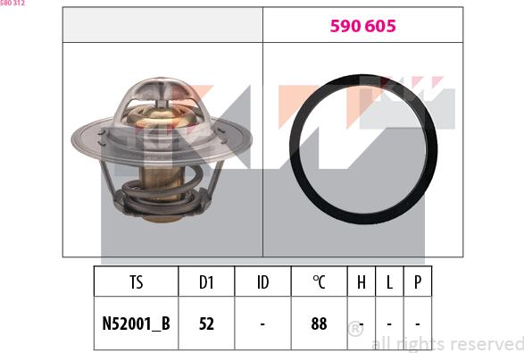 KW 580 312 - Thermostat, Kühlmittel alexcarstop-ersatzteile.com