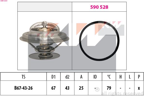 KW 580 333 - Thermostat, Kühlmittel alexcarstop-ersatzteile.com