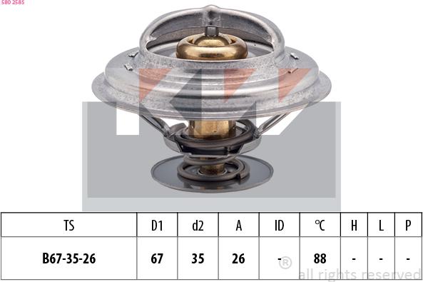 KW 580 258S - Thermostat, Kühlmittel alexcarstop-ersatzteile.com